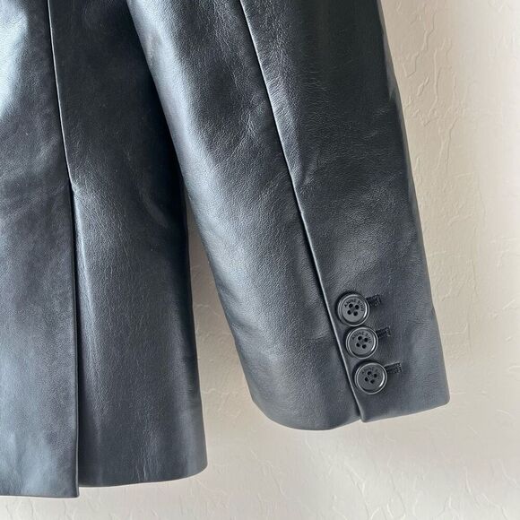 NEW Anine Bing Blazer Faux Leather Black Recycled Blazer Jacket Size Smal - Picture 10 of 13